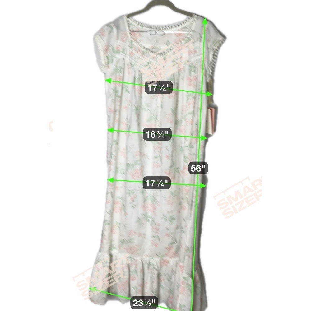 Eileen West for Queen Anne's Lace Floral Nightgown Prairie Lace Trim Ruffle Maxi - Picture 8 of 13
